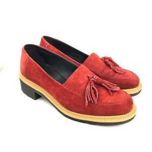 Dr Martens Favilla II Red Suede Tassel Loafer Size 6